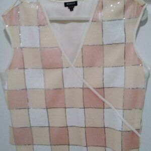 Worth New York Faux Wrap Full Sequin Top (Never Worn)